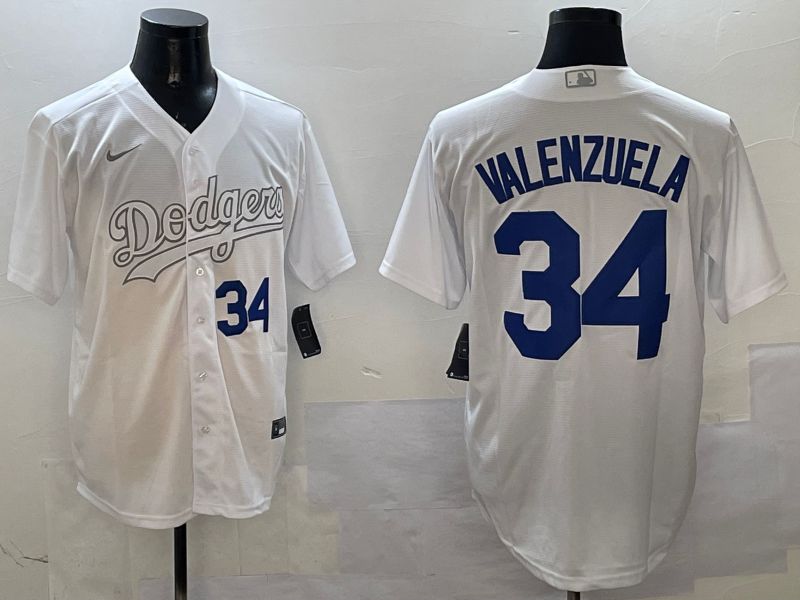 Men Los Angeles Dodgers 34 Valenzuela White Fashion Edition Game 2025 Nike MLB Jersey style 7